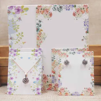 

Flower pattern necklace earring set package card tag large jewelry pendant /charms / earrings display tag card100pcs+100oppbag