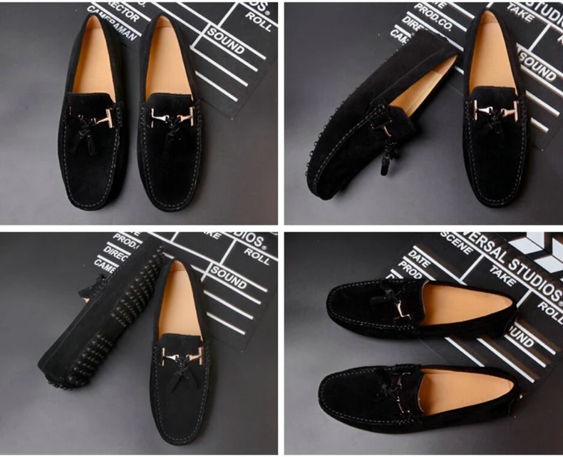 Mens Casual Shoe Loafers Genuine Leather Shoes Men Big Size 46 Driving Boat Shoe Slip-on Men Loafers Suede Shoes Dress 2019 New (21)