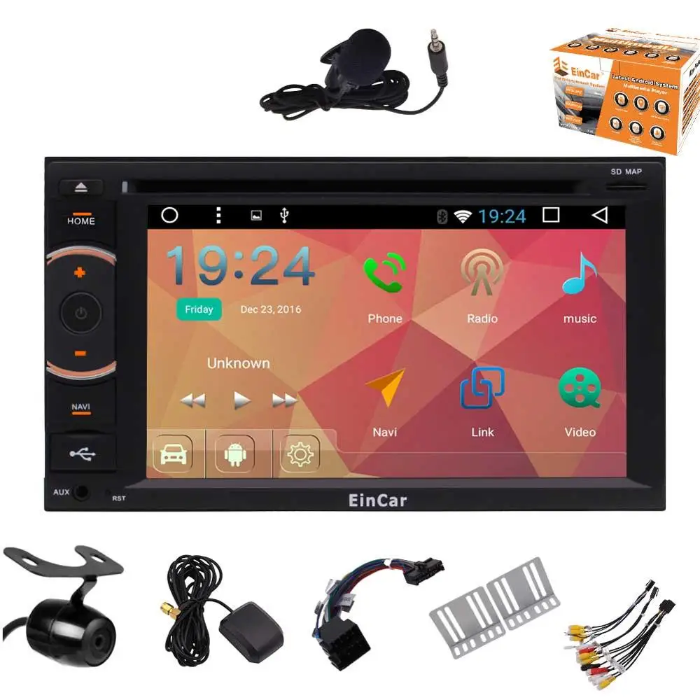 Sale Android 6.0 2 Din HeadUnit Car Stereo GPS Navigation Touch Screen Mirroring Bluetooth Autoradio DVD CD Player FM/AM WIFI USB SD 2
