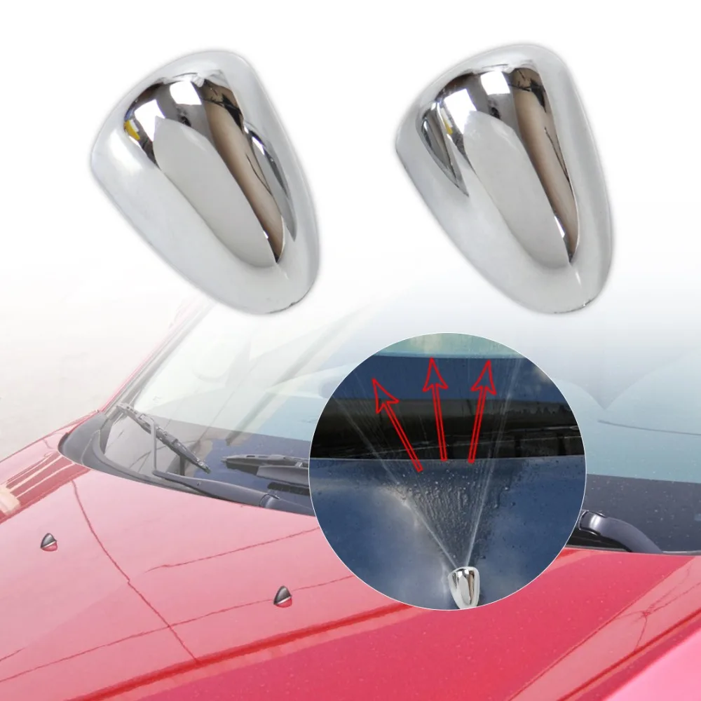 New High Quality Chrome Windshield Washer Wiper Water Spray Nozzle