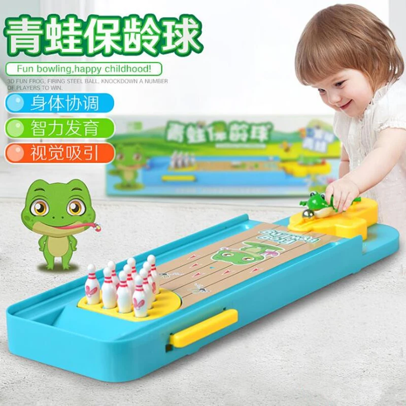 

Mini Frog Bowling Alley Billiard Play House toy Creative Desktop Interactive Fun Board Game For Kids Intelligence Develop toy