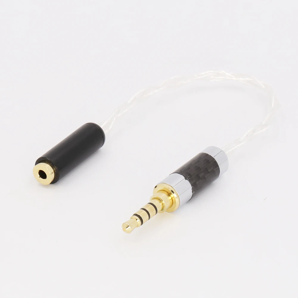  Audiocrast 3.5mm TRRS Balanced Male to 2.5mm TRRS Balanced Female Hi-End Audio Adapter 7N Silver Pl