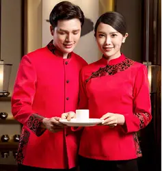 2019 Новый Официант китайского ресторана форма Пекинская Опера отель униформа официантки горячий горшок служить рабочая одежда питание