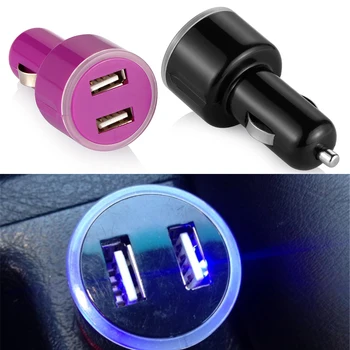Dual Usb Car Charger Adapter 2 usb Port Led 2.1A Smart Car-charger For Iphone Samsung Phone Car Charging Accessories
