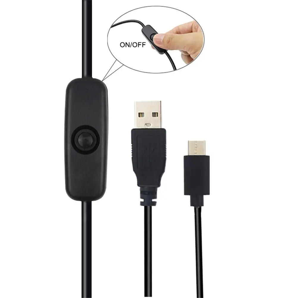 

For Raspberry Pi 4 Power Adapter Cable 5V 3A USB To Type-C Power Supply Cord With ON Off Button Type-C Wire For Raspberry Pi 4