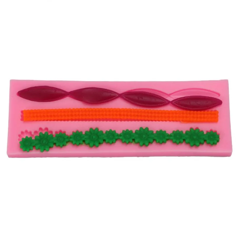 

VOGVIGO 3D Lace Flower Bead Chain Silicone Fondant Mould Cake Decorating Baking Molds Sugar Paste Tools for Sugarcraft