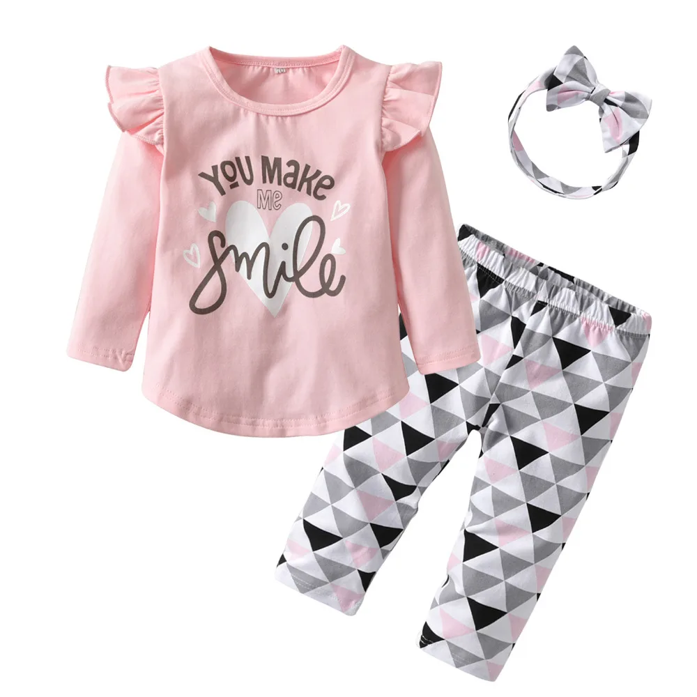 Infant Clothing Newborn Baby Girls Clothes 3Pcs Set Cute Toddler Cotton