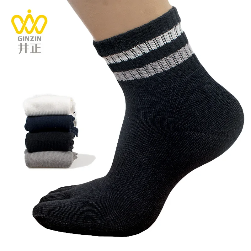 Брендовые мужские хлопковые деловые носок с пятью пальцами повседневные полосатые носки с пятью пальцами мужские носки без пятки
