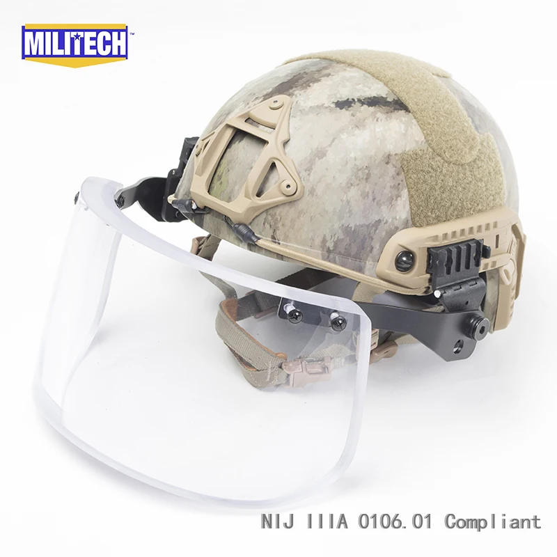 Atacs AU Deluxe NIJ IIIA FAST Bulletproof Helmet and Visor Set Deal Urban Camo Ballistic Helmet Ballistic Bullet Proof Mask