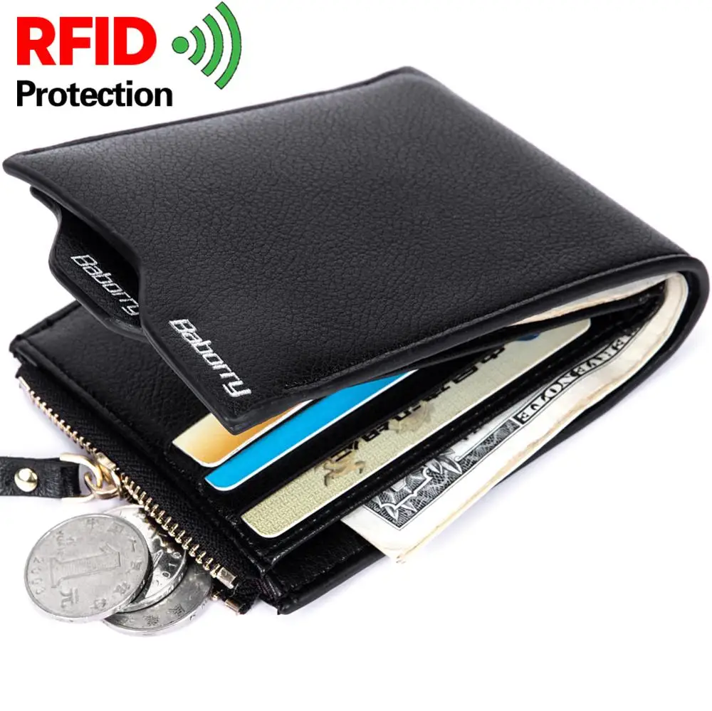 مكافحة المغناطيسي محفظة جلدية الرجال محافظ مكافحة تحديد تردد الراديو RFID الرجال محفظة بطاقة حزمة المال حقيبة MVJ01