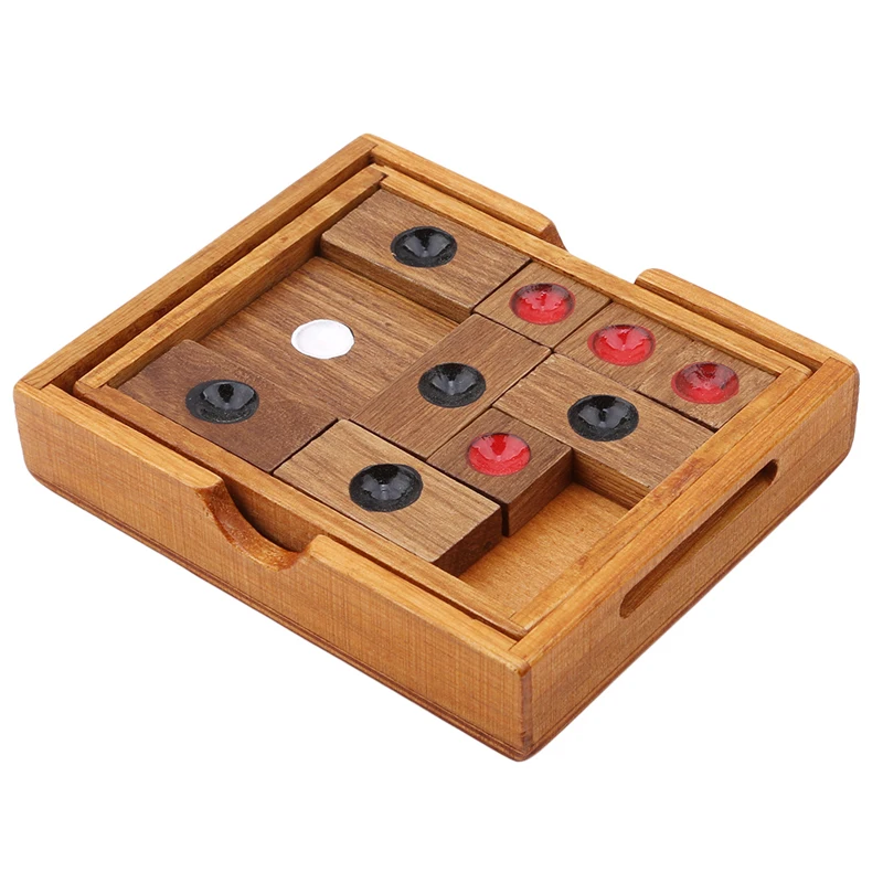 Классическая деревянная горка, головоломка, китайский Huarong, скользящая-головоломка для детей, развивающая игрушка