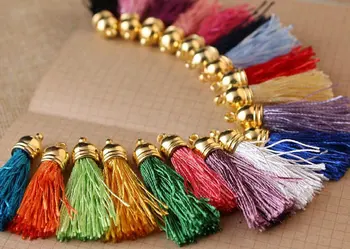 

set of 100pcs 40mm Suede Cord Tassels With Gold/Silver Caps Charms pendant, Accessories for Garment ,Earring,DIY projects