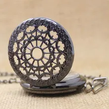 2016 Retro Hueco Negro Cadena de Reloj de Bolsillo Mujeres Hombres Relojes Mecánicos Envío Libre P806C