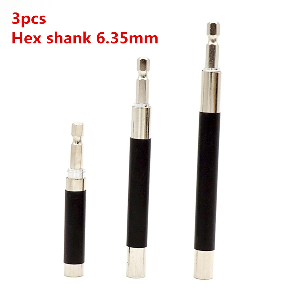 

3pcs 80-120-140mm Telescopic Connecting Adapter Hexagonal Screw Handle Joint Sleeve Extension Connected Shank Rod