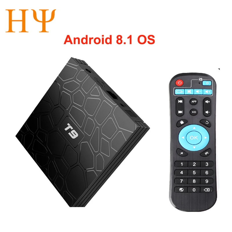 

10pcs/lot Android 8.1 Smart TV Box T9 4GB RAM 32GB/64GB ROM RK3328 H.265 4K Optional 2.4G/5Ghz Dual WIFI TVbox Set top box