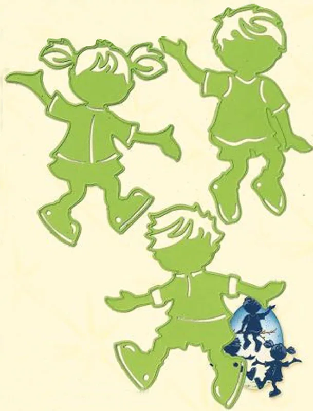 

3pc Kids Running in spring Border 130*73mm Metal Cutting Dies New For 2019 Scrapbooking Craft Embossing Die cut Card making diy