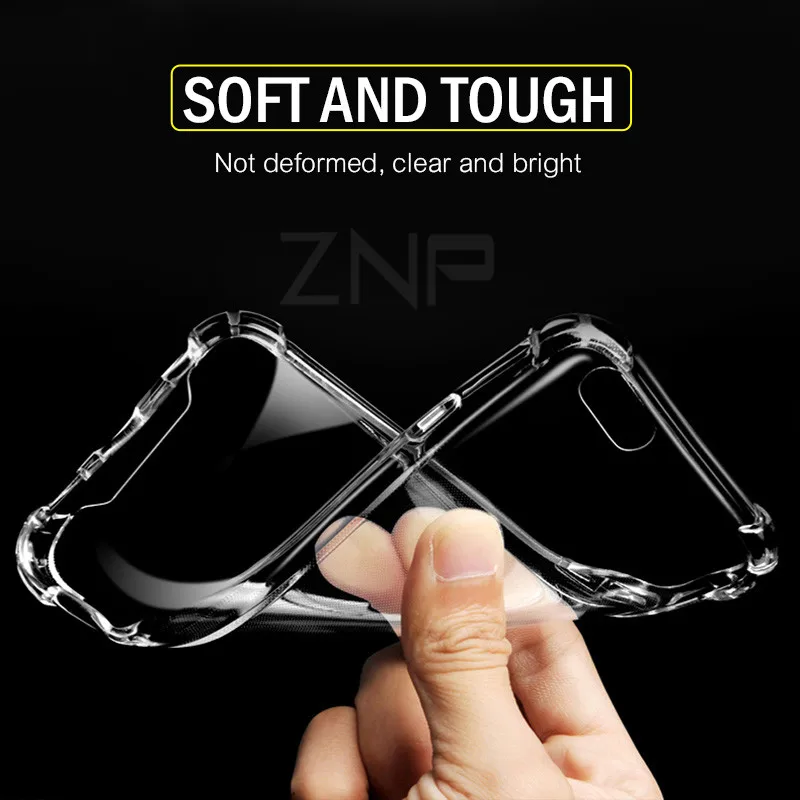 ZNP Luxury Anti-knock Silicone Case For Samsung S8 S9 Plus Transparent Back Cover Case For Samsung S7 Edge Note 8 9 Phone Case