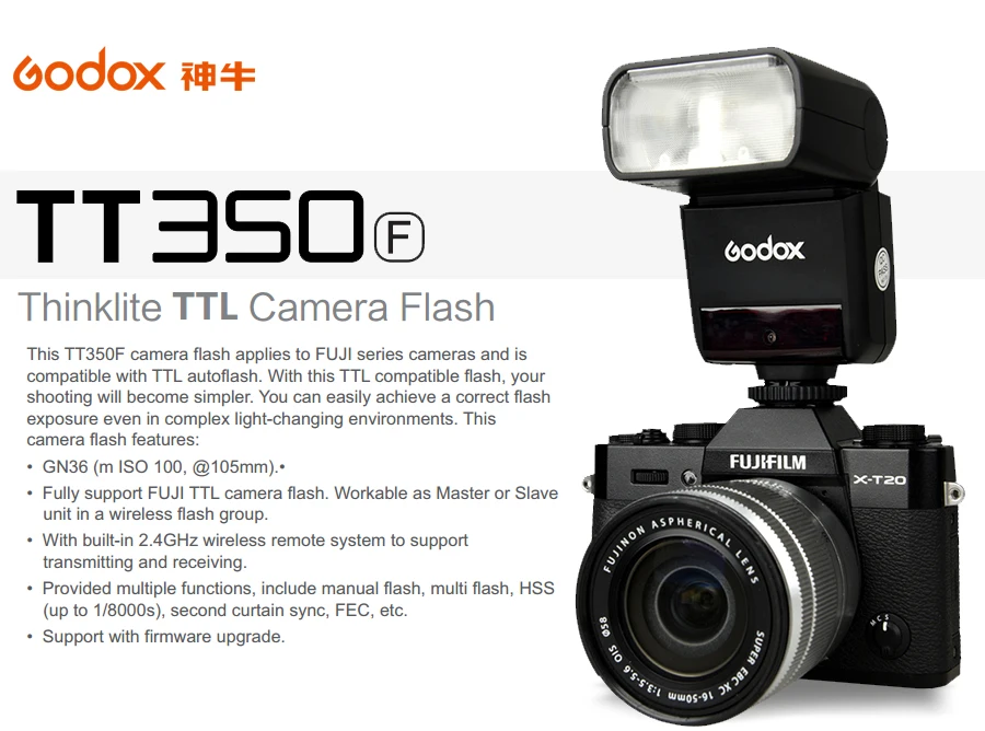 Câmera TTL Speedlite Flash para fuji Câmera
