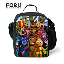 FORUDESIGNS Five Night at Freddy Cartoon Print Lunch Bag for Children Thermal Lunch Box Bag Women Picnic Bags for Food Meal Box FORUDESIGNS Five Night at Freddy Cartoon Print Lunch Bag for Children Thermal Lunch Box Bag Women Picnic Bags for Food Meal Box