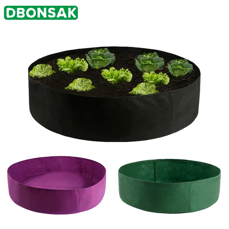 

Vegetable Round Planting Container Grow Bags Breathable Felt Fabric Planter Pot for Plants Nursery Pot Home Garden Supplies