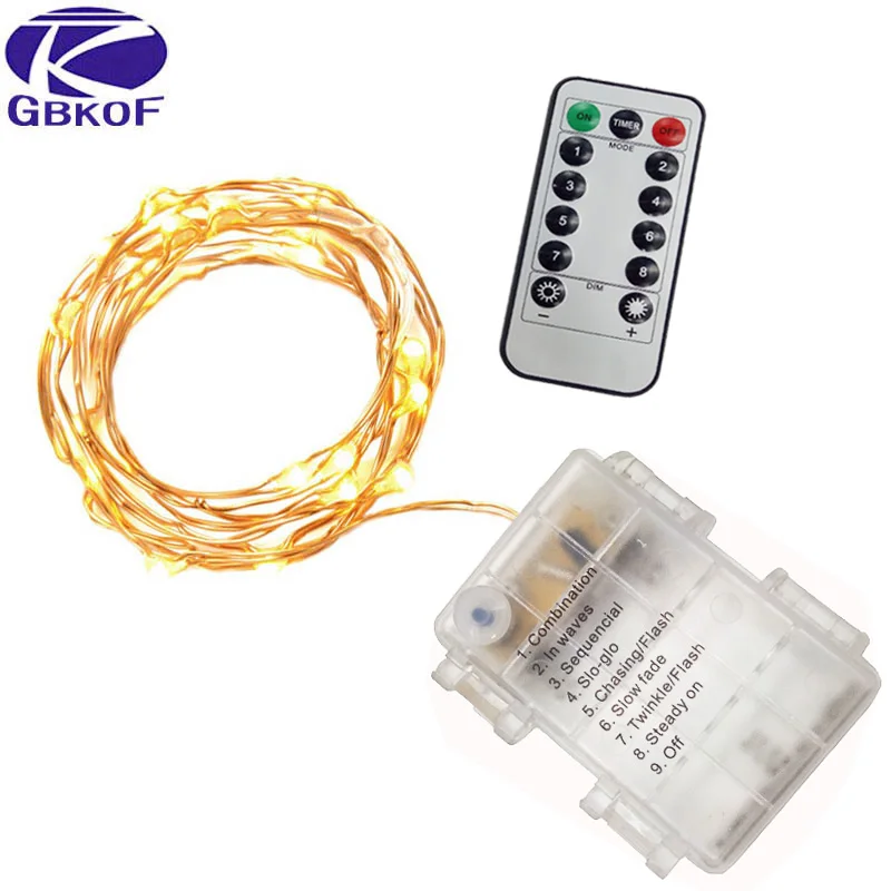 Koop LED String lights 2 m 20LED 5 m 50LED 10 m 100LED Fairy light Wedding Party Kerst Decoratie Aangedreven door batterij led Strip lamp