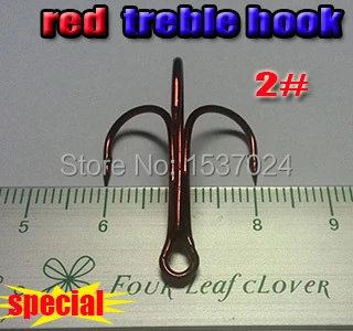 2023hot fishing treble hooks size:2# high carbon steel quantity:50pcs/lot  special red color