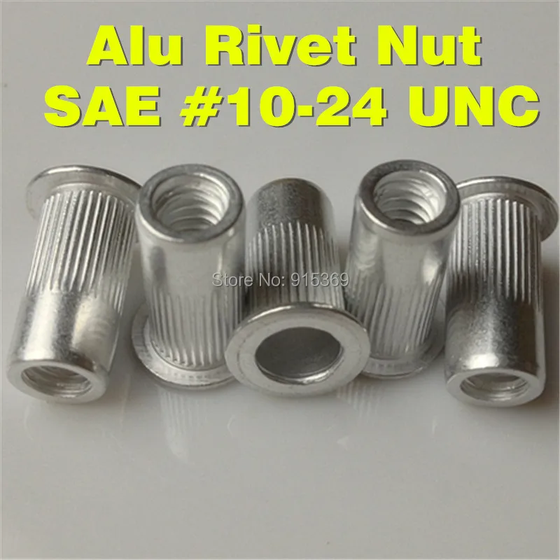 SAE UNC 10 24 Aluminium Rivet nut 100pcs Alu Insert Nut Aluminum PEM