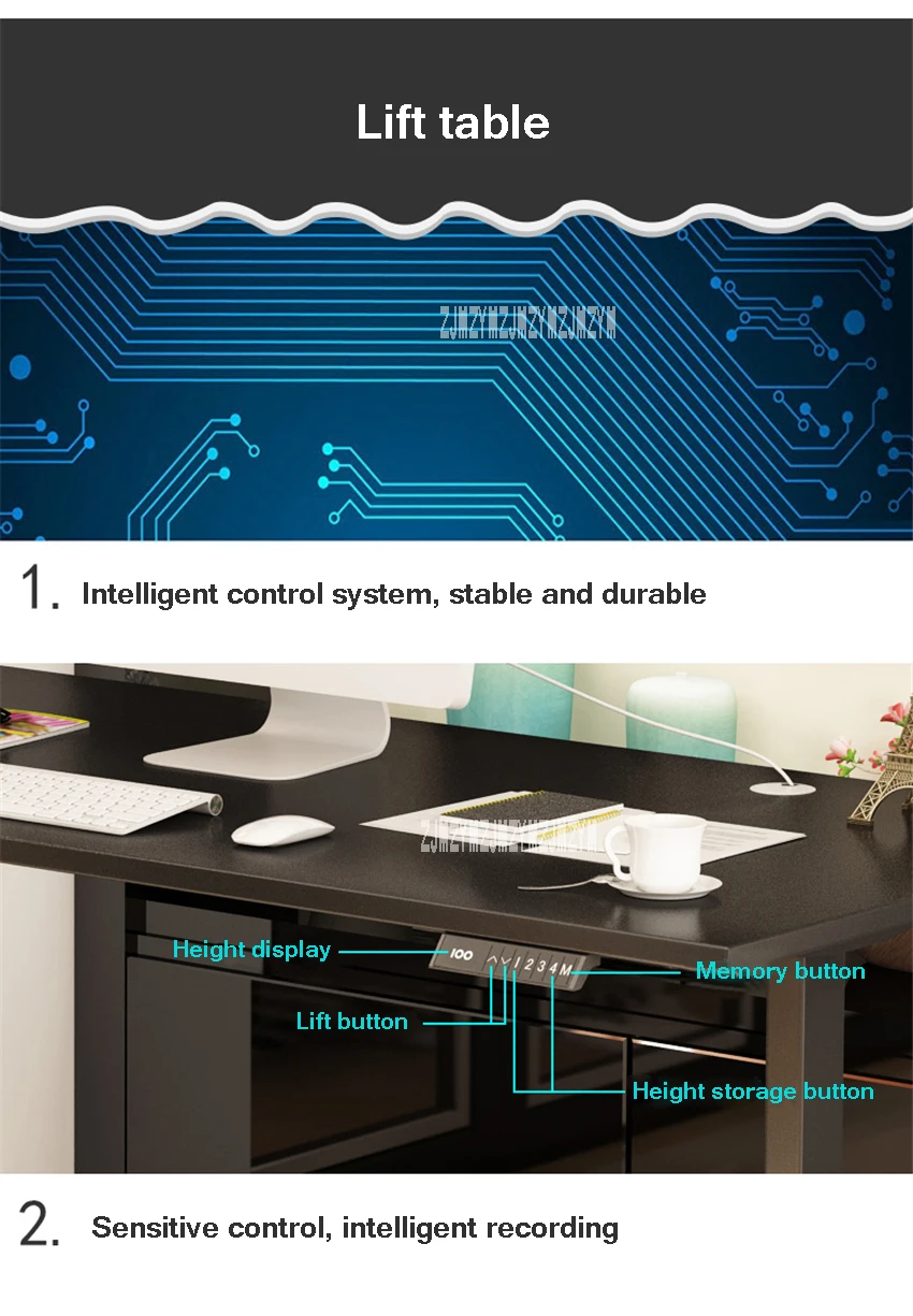 Новинка 1,8 м электрический умный стол компьютерный стол регулируемый портативный ноутбук подъем стола компьютерный стол 110 V-220 V 53W 73-117cm