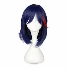MCOSER 40 см кудрявый синтетический средний темно-синий цвет косплей костюм парик Высокая температура волокна волос WIG-090A