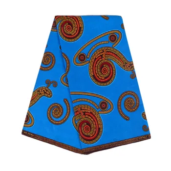 

6Yards Cotton African Batik Cloth Fabric For Women Dress Suit Ankara Wax Fabric Blue Printed Nigerian Wax Cloth Fabric