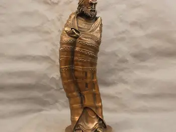 

18" China Bronze Arhat Monk Guru Bodhidharma Dhrama Statue