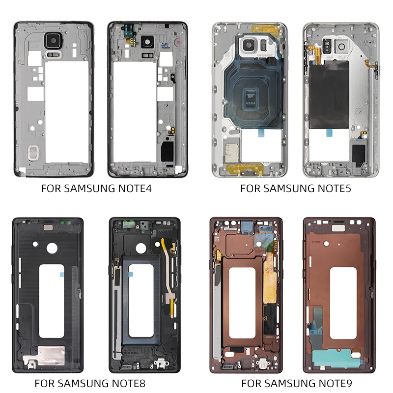 Средняя рамка задняя крышка корпуса Запчасти для samsung Galaxy Note 4 N910 5 N920 8 N950 9