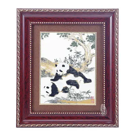 Shu embroidery panda embroidery decorative painting suitable for