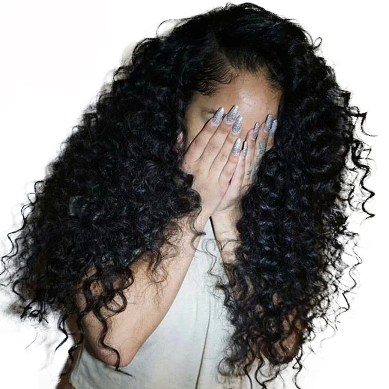 Curly Human Hair Wig 250% Density Lace Front Wigs For Women Brazilian Glueless Lace Wigs Pre Plucked Ever Beauty Remy Full Black