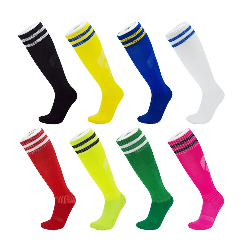 Children Football Socks Boys Soccer Sock Kids Above Knee Plain Socks