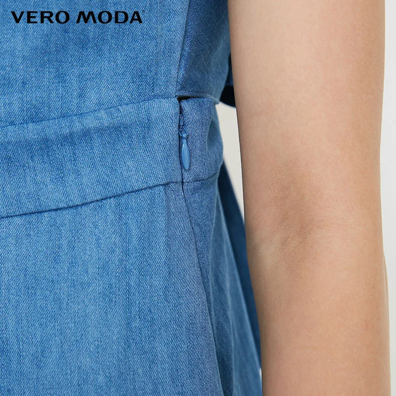 Vero Moda 2019 весенне летнее джинсовое платье с открытой спиной | 318242527|Платья|