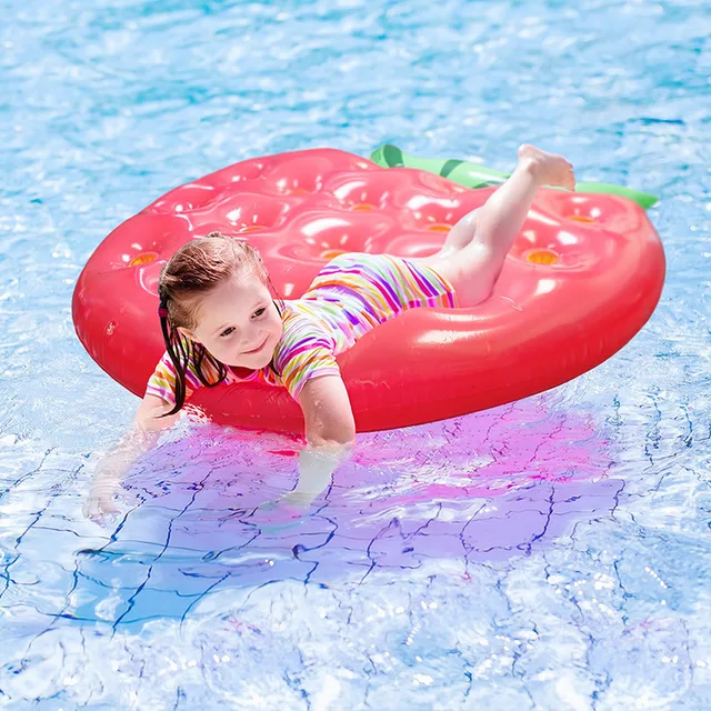 140x140cm Inflatable Floating board Strawberry Floating Chair Children Floating Ring Adult Swimming Inflatable Bed 2
