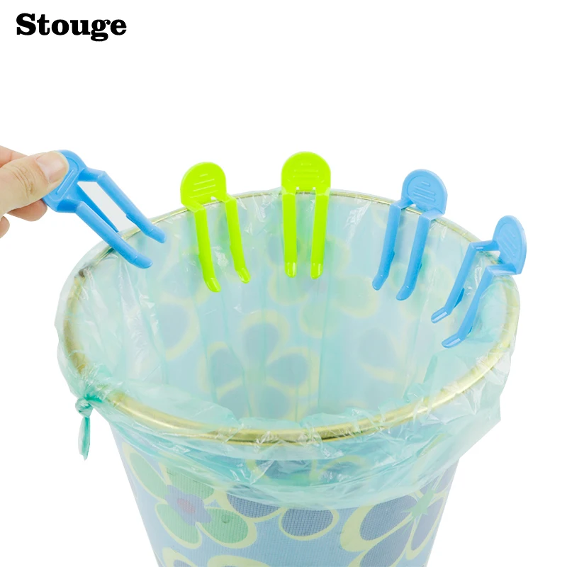 

Stouge 10PCS Multifunctional Trash Can Clamp Plastic Garbage Bag Clip Fixed Waste Bin Bag Holder Rubbish Clip Household Storage