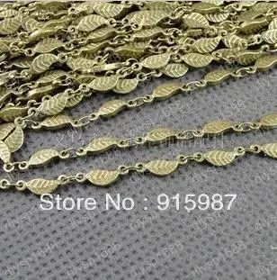 

Sweet Bell Free Shipping Fashion Jewelry Findings,Accessories,charm,pendant, Copper chain leaves 11*4mm 100 mm long