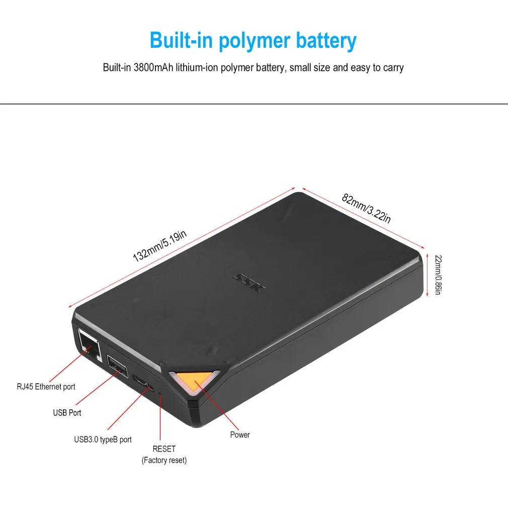 

SSK SSM F200 Portable USB3.0 Smart Wifi Storage 1TB Built-in 2.5inch Storage 300Mbps Remote Access APP Operation for IOS