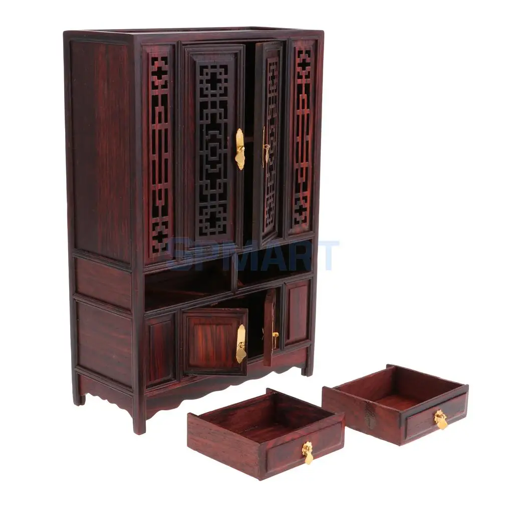 Dolls House Miniature 3-tier Cabinet Cupboard Living Room Furniture for 1:12