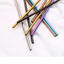 Красочные соломинки из нержавеющей стали прямые и изогнутые многоразовые фильтры с кистью DIY чайные, кофейные инструменты вечерние барные аксессуары