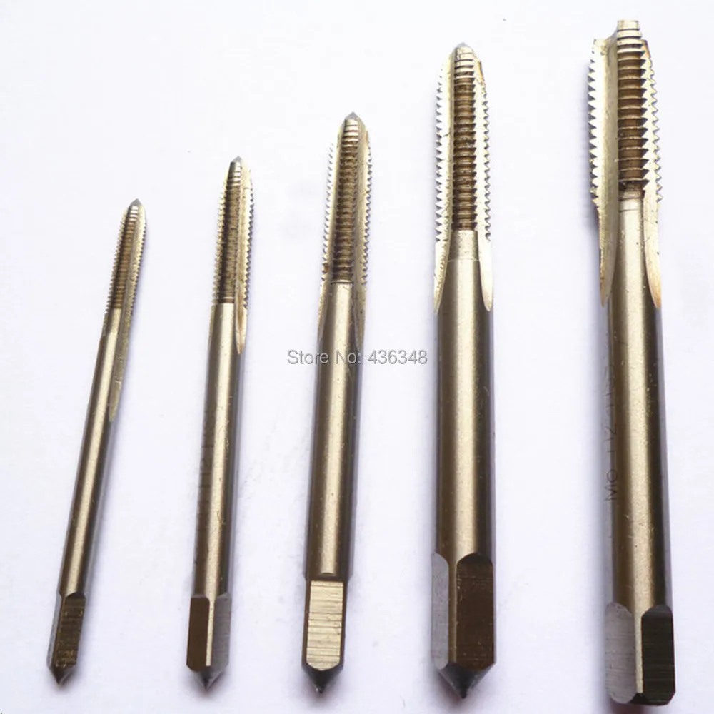 New 5pcs Hss Machine Screw Thread Metric Plug Tap 3mm 4mm 5mm 6mm 8mm