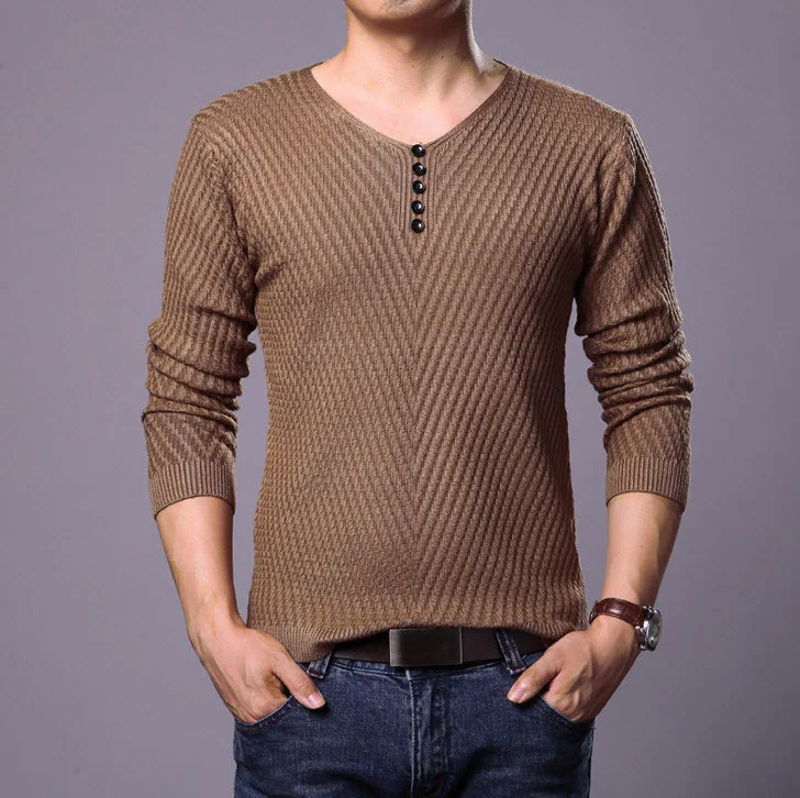 1301 осенний свитер с v-образным вырезом мужской пуловер корейский Sueter Модный повседневный Harajuku облегающий пуловер свитер мужские тонкие пуговицы