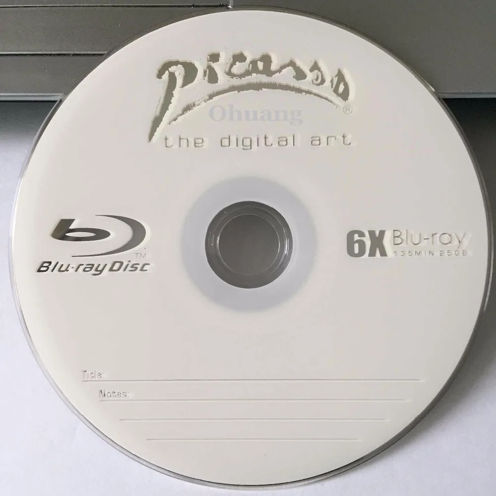 Оптовая продажа 10 дисков A + Picasso 6x25 Гб пустые диски с принтом Blu Ray для BD R|disk| |