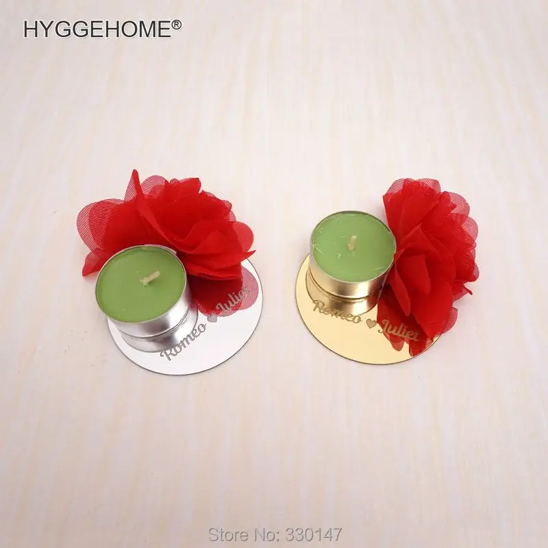 

Custom 20pcs 7cm Round Name Mirror Personalized Wedding Tags Card Acrylic Party Decor Bridal Favors Guest Gift With Flowers