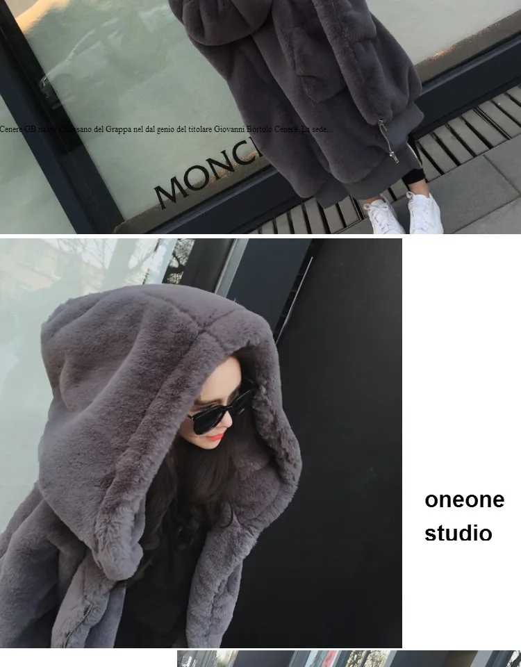 puffer coat with hood Plus Size New Winter Women Faux Fur Coat Fashionable Beaver Rabbit Hair Thicken Warm Long Hooded Loose Casual Female Parka HF372 women's down coats & jackets