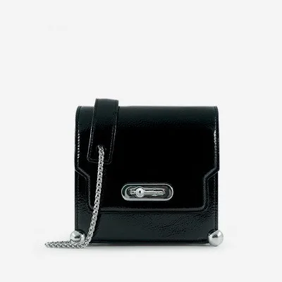 

New Arrival Women's Shoulder Bag Simple Solid Color PU Message Bag Metal Chains Bags