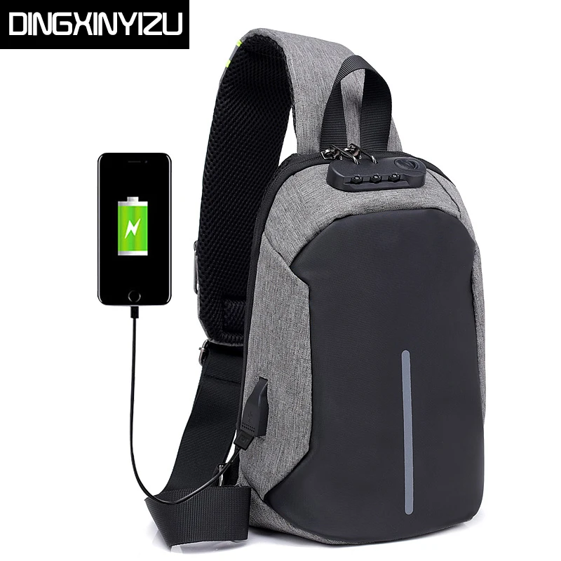 DINGXINYIZU New Anti theft Chest Pack Men Single Shoulder Bag Male