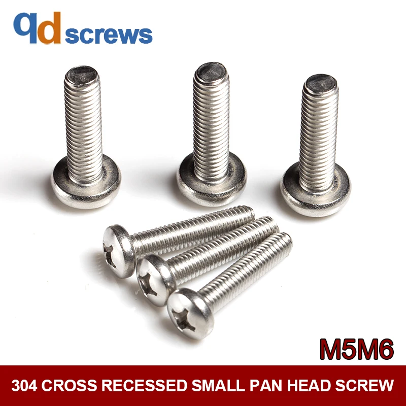 

304 M5M6 Cross recessed small pan head screw cross head small-Phillip-round screw GB823